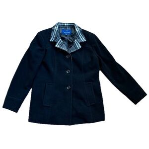 Mackintosh New England Black Wool Blend Coat Peacoat Jacket Sz Large Preppy